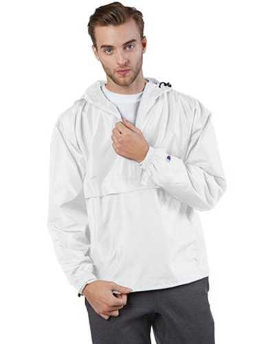Champion CO200 Adult Packable Anorak 1 4 Zip Jacket - White - HIT a Double