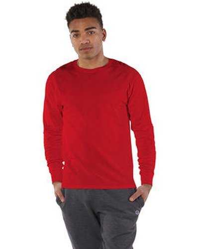 Champion CP15 Adult Long-Sleeve Ringspun T-Shirt - Athletic Red - HIT a Double