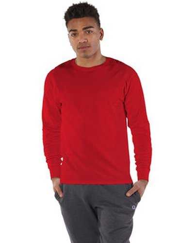 Champion CP15 Adult Long-Sleeve Ringspun T-Shirt - Athletic Red - HIT a Double