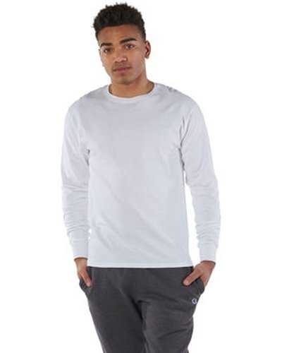 Champion CP15 Adult Long-Sleeve Ringspun T-Shirt - White - HIT a Double