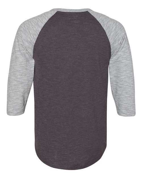 Champion CP75 Premium Fashion Raglan Three-Quarter Sleeve Baseball T-Shirt - Charcoal Heather Oxford Grey - HIT a Double