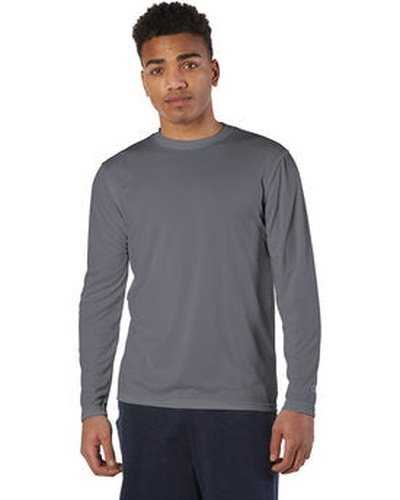 Champion CW26 Adult 41 oz Double Dry Long-Sleeve Interlock T-Shirt - Stone Gray - HIT a Double