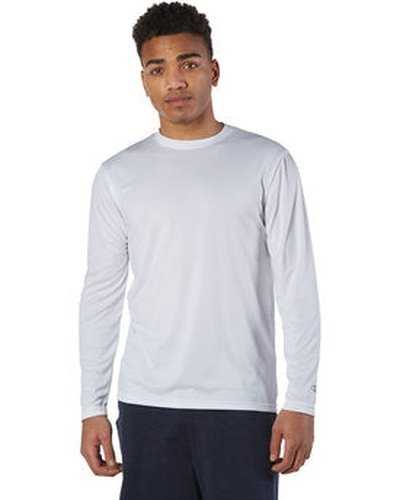 Champion CW26 Adult 41 oz Double Dry Long-Sleeve Interlock T-Shirt - White - HIT a Double