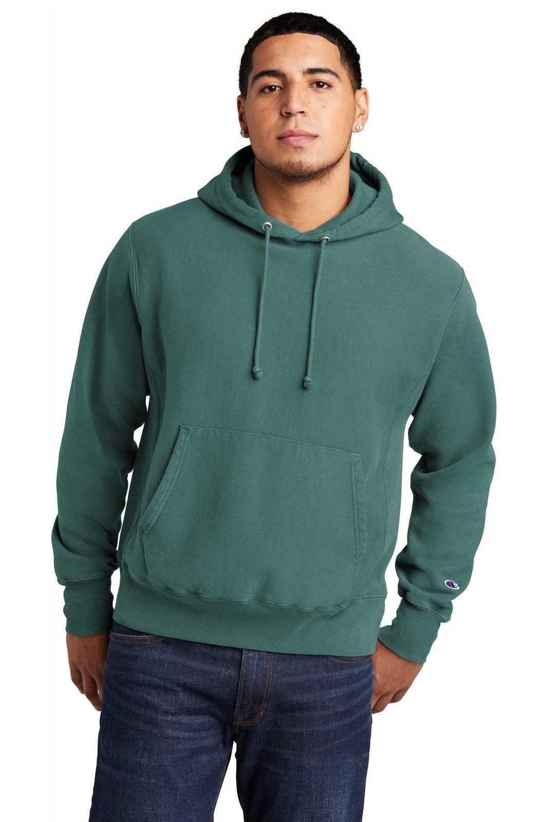 Champion GDS101 Reverse Weave Garment-Dyed Hooded Sweatshirt - Cactus - HIT a Double - 1