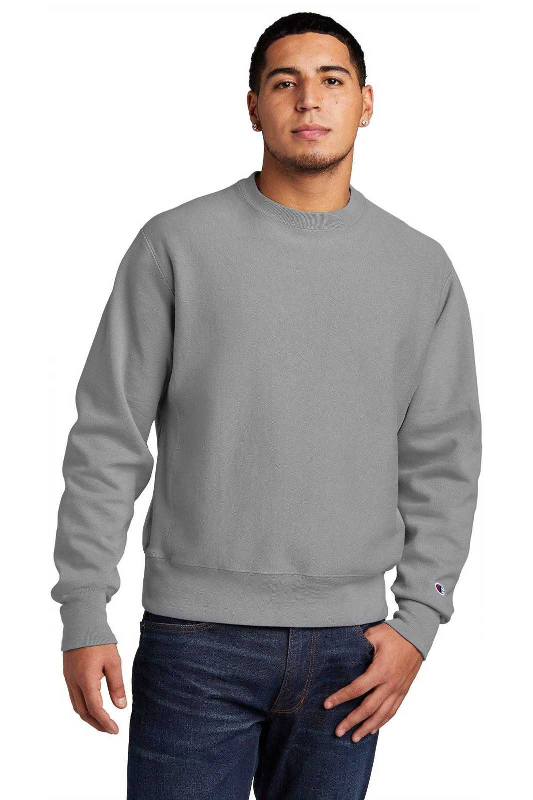 Champion GDS149 Reverse Weave Garment-Dyed Crewneck Sweatshirt - Concrete - HIT a Double - 1