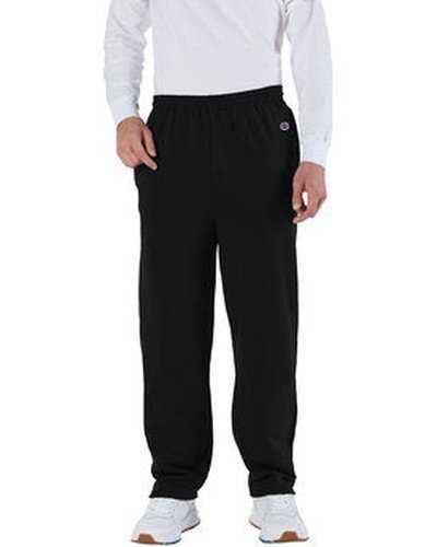 Champion P800 Adult Powerblend Open-Bottom Fleece Pant with Pockets - Black - HIT a Double