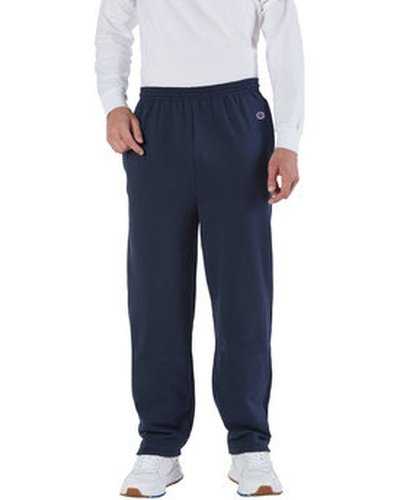 Champion P800 Adult Powerblend Open-Bottom Fleece Pant with Pockets - Navy - HIT a Double