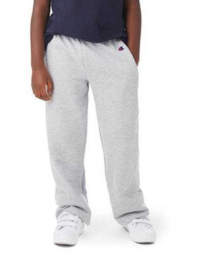 Champion P890 Youth Powerblend Open-Bottom Fleece Pant with Pockets - Light Steel - HIT a Double