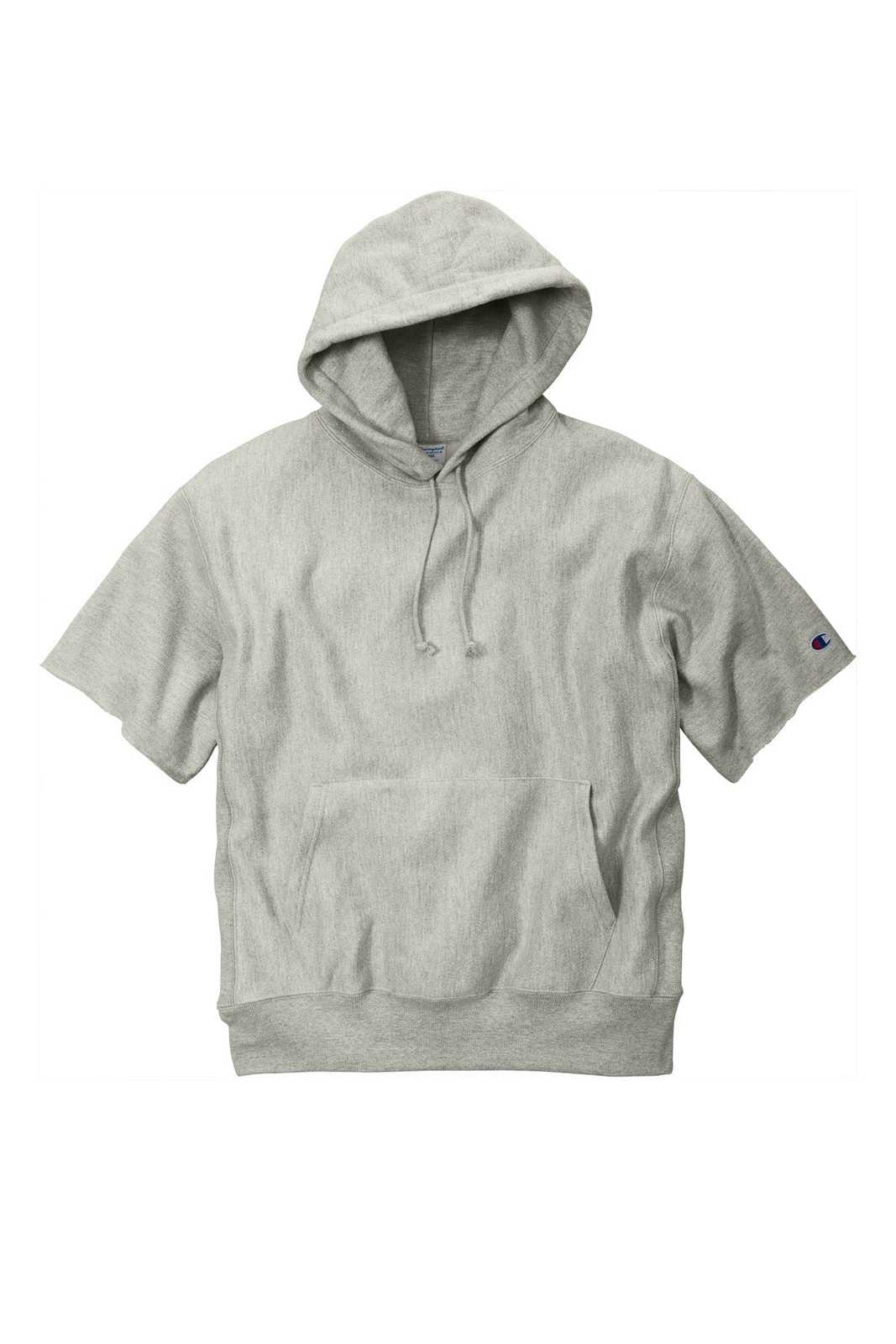 Champion S101SS Reverse Weave Short Sleeve Hooded Sweatshirt - Oxford Gray - HIT a Double - 5
