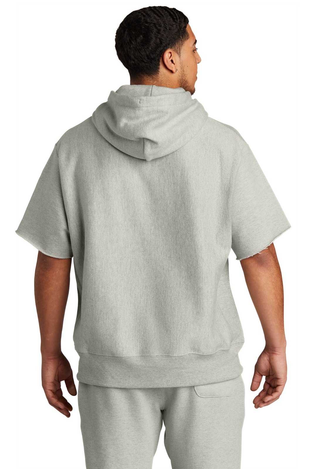 Champion S101SS Reverse Weave Short Sleeve Hooded Sweatshirt - Oxford Gray - HIT a Double - 2