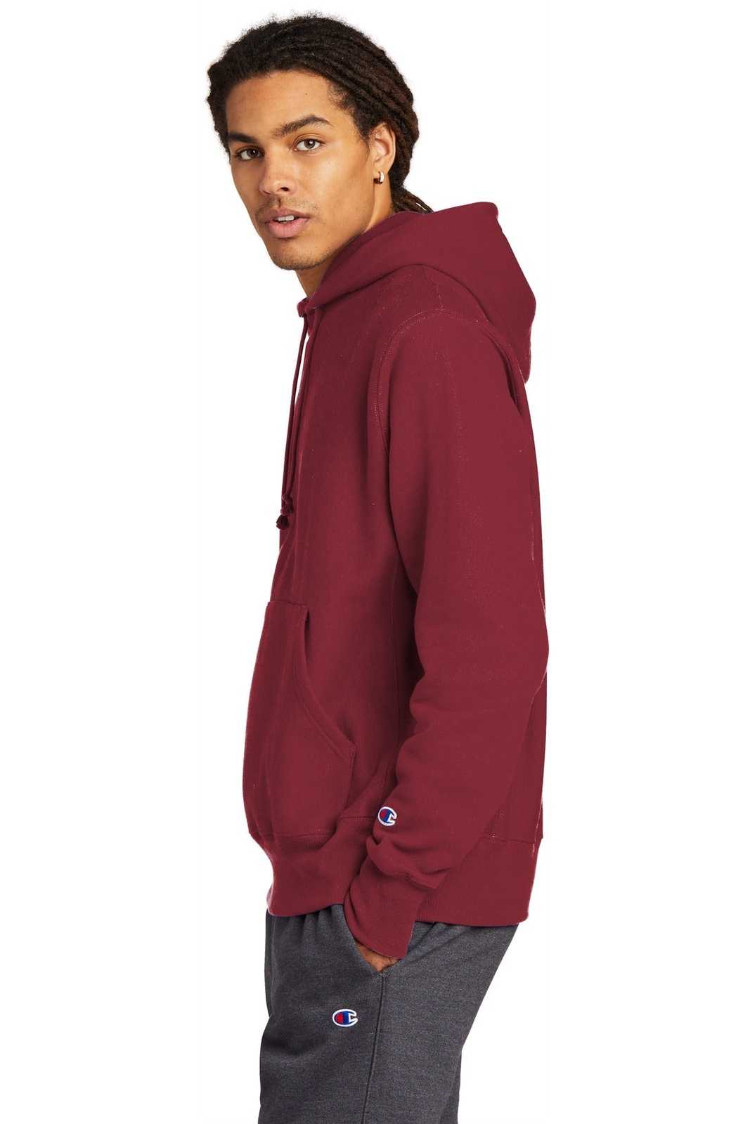 Champion S101 Reverse Weave Hooded Sweatshirt - Cardinal - HIT a Double