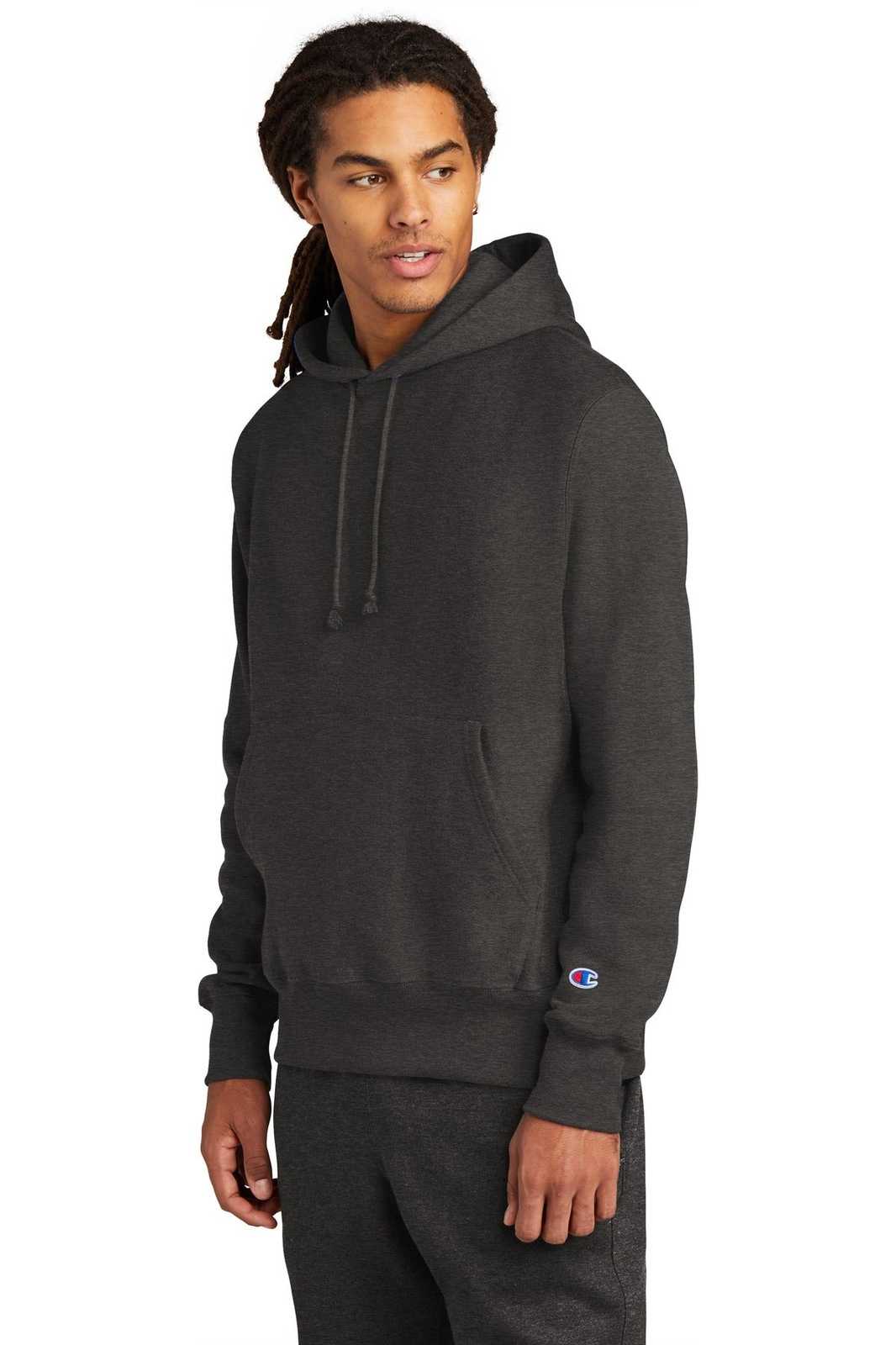 Champion S101 Reverse Weave Hooded Sweatshirt - Charcoal Heather - HIT a Double
