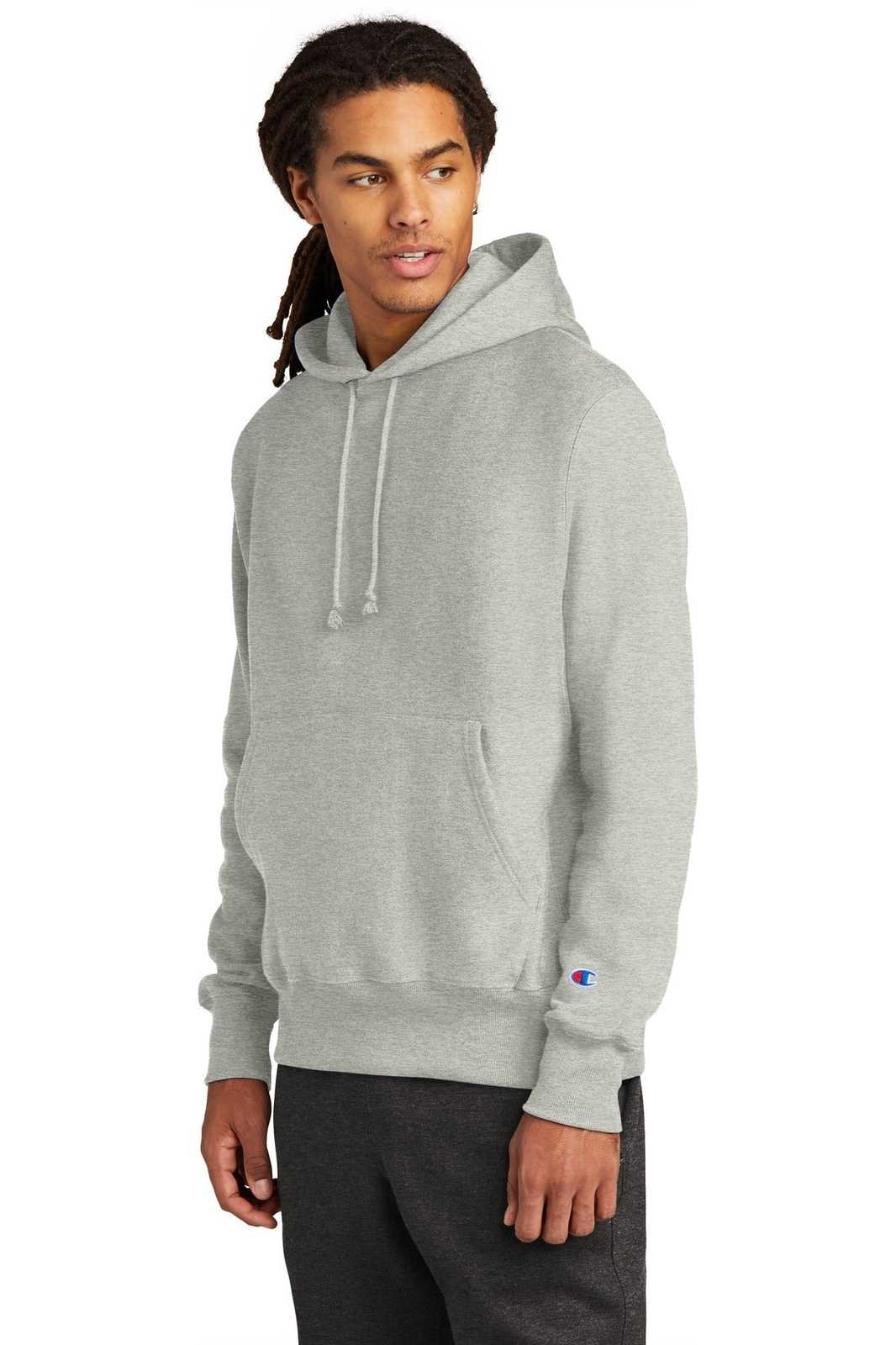 Champion S101 Reverse Weave Hooded Sweatshirt - Oxford Gray - HIT a Double