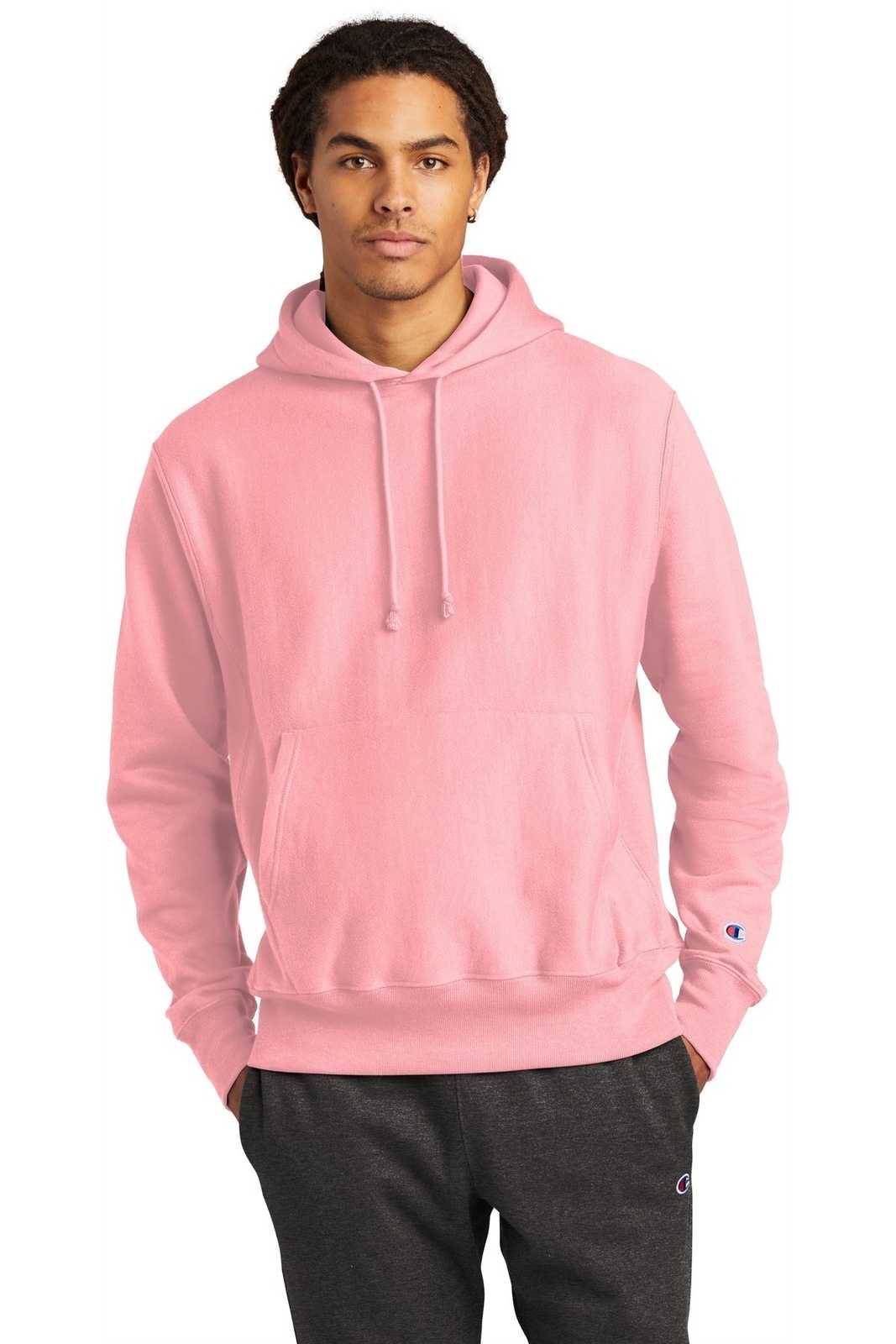 Champion S101 Reverse Weave Hooded Sweatshirt - Pink Candy - HIT a Double - 1