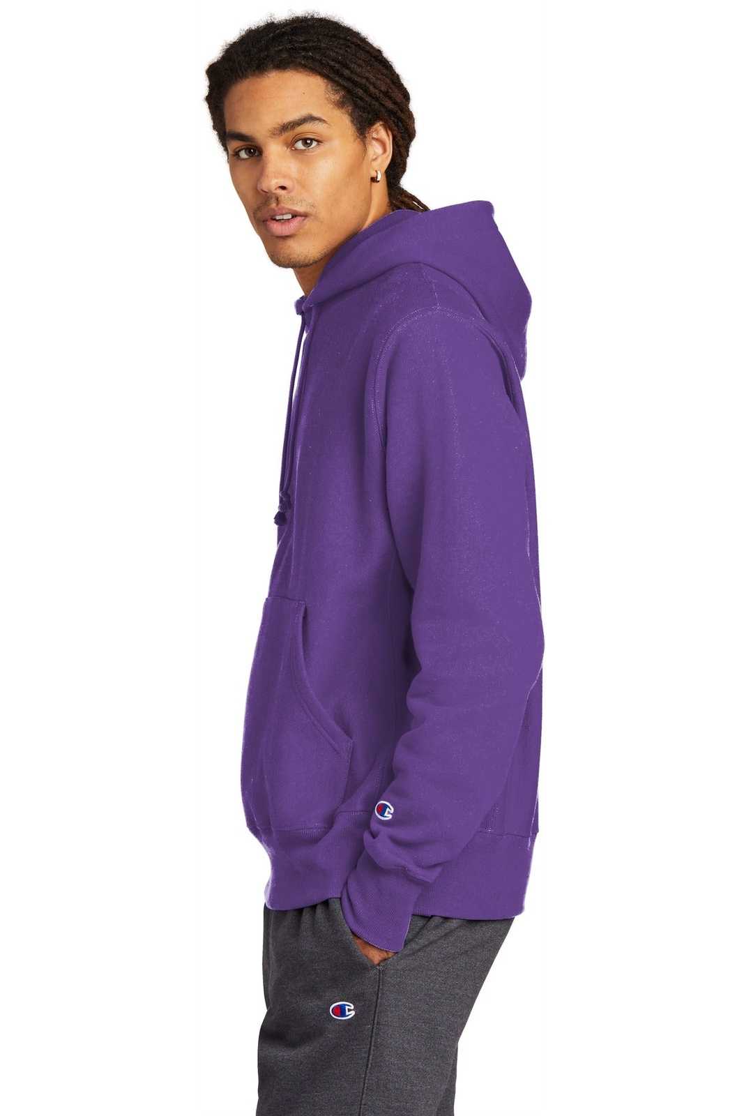 Champion S101 Reverse Weave Hooded Sweatshirt - Purple - HIT a Double