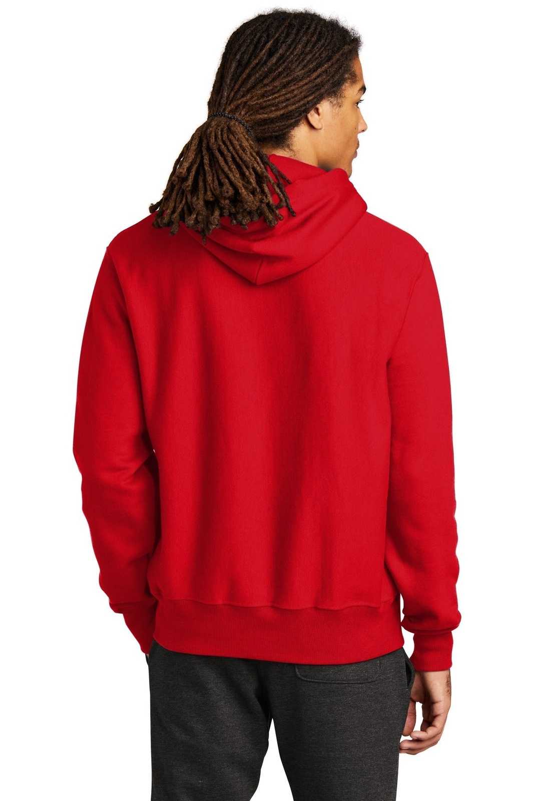 Champion S101 Reverse Weave Hooded Sweatshirt - Red - HIT a Double