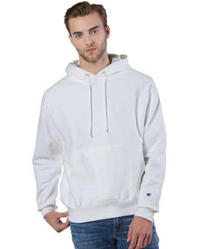 Champion S1051 Reverse Weave Pullover Hooded Sweatshirt - White - HIT a Double