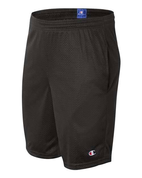 Champion S162 Polyester Mesh 9" Shorts with Pockets - Black - HIT a Double