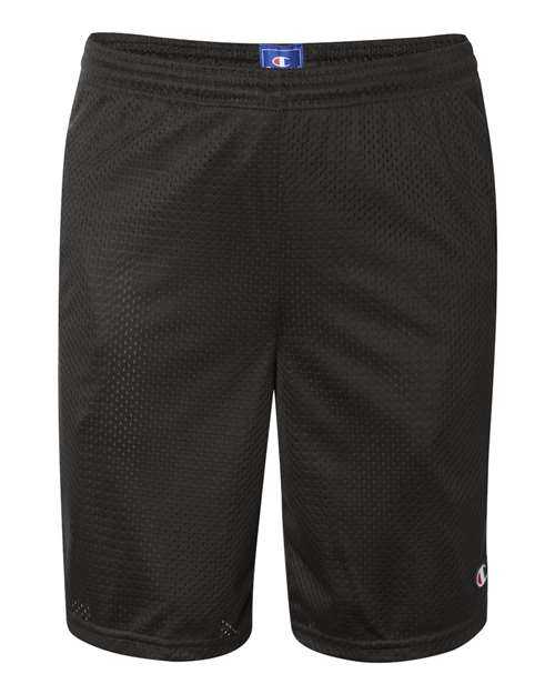 Champion S162 Polyester Mesh 9&quot; Shorts with Pockets - Black - HIT a Double