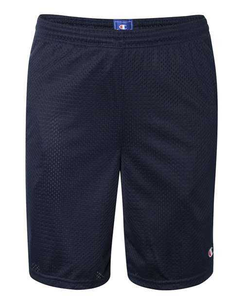 Champion S162 Polyester Mesh 9&quot; Shorts with Pockets - Navy - HIT a Double