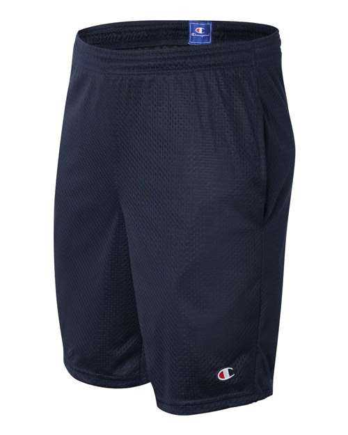 Champion S162 Polyester Mesh 9&quot; Shorts with Pockets - Navy - HIT a Double