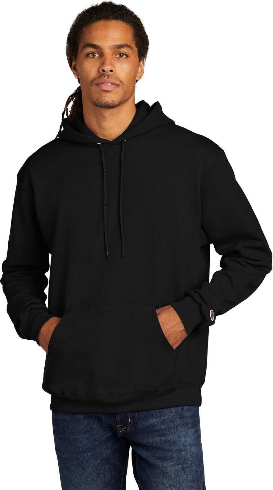 Champion S700 Eco Fleece Pullover Hoodie - Black - HIT a Double