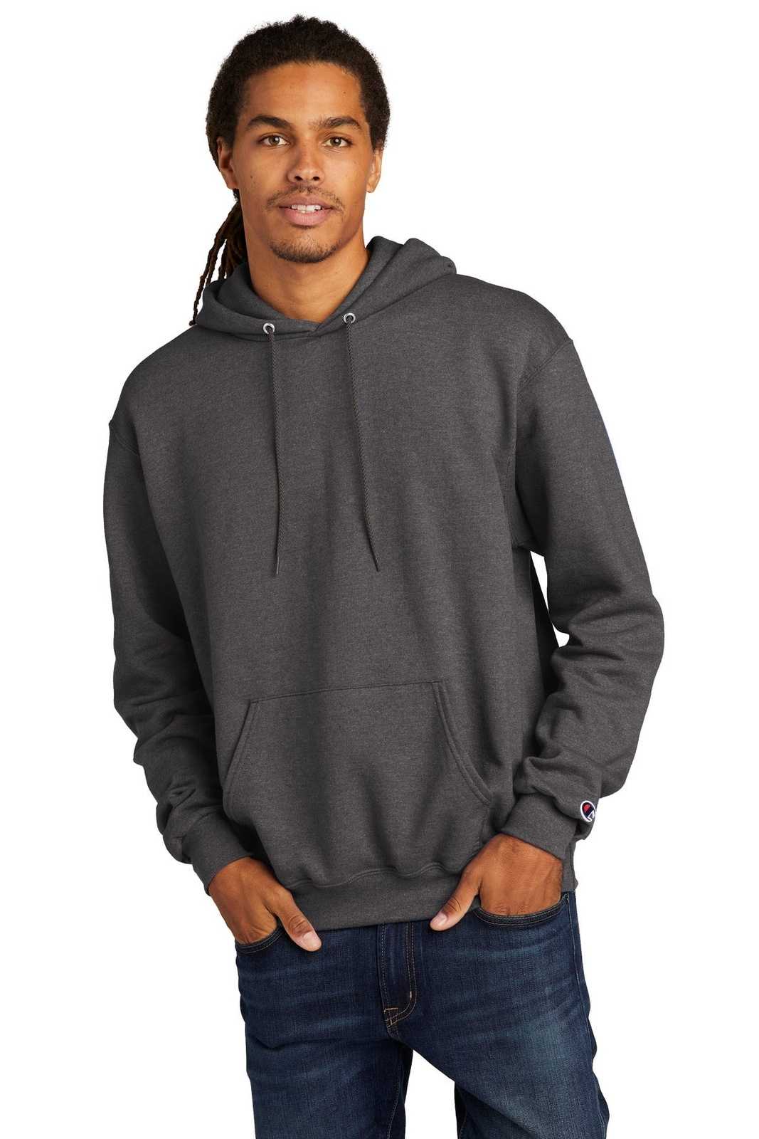Champion S700 Eco Fleece Pullover Hoodie - Charcoal Heather - HIT a Double