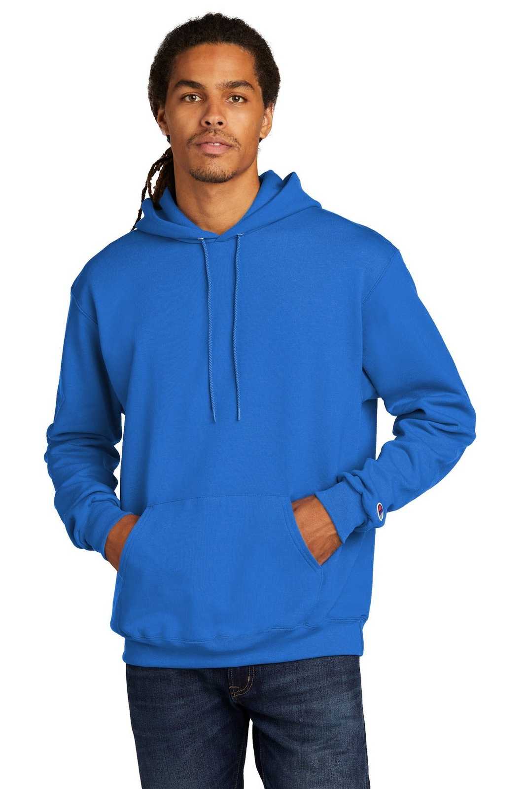 Champion S700 Eco Fleece Pullover Hoodie - Royal Blue - HIT a Double