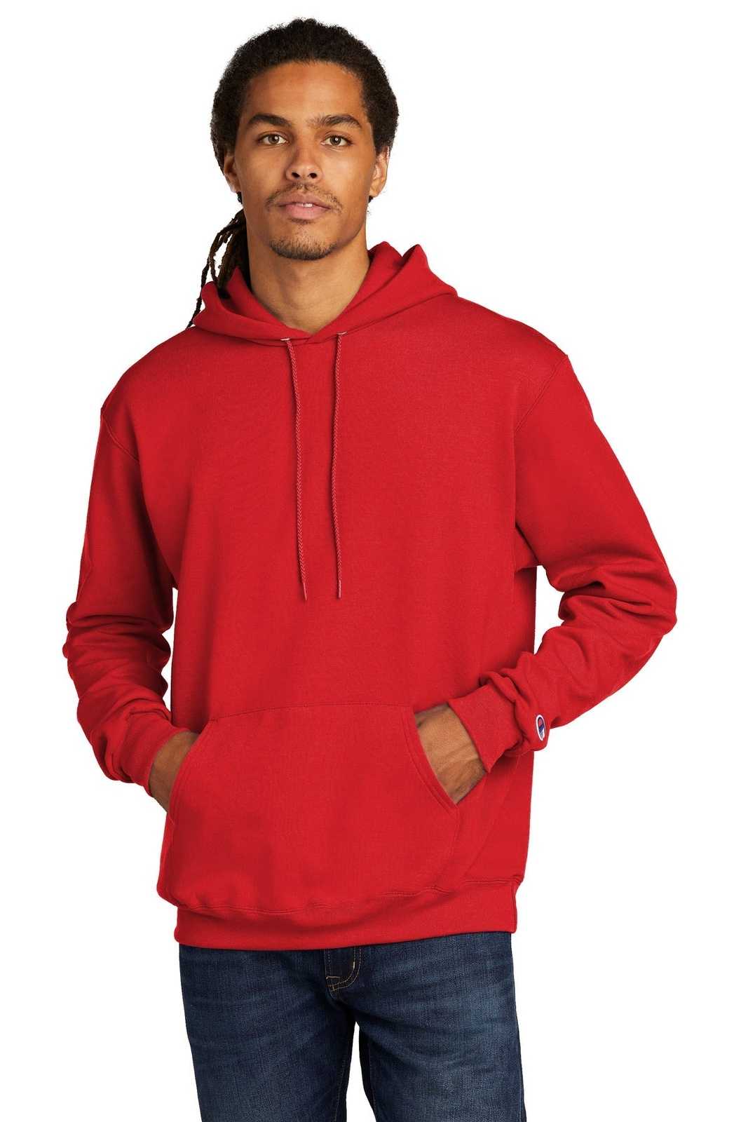 Champion S700 Eco Fleece Pullover Hoodie - Scarlet - HIT a Double