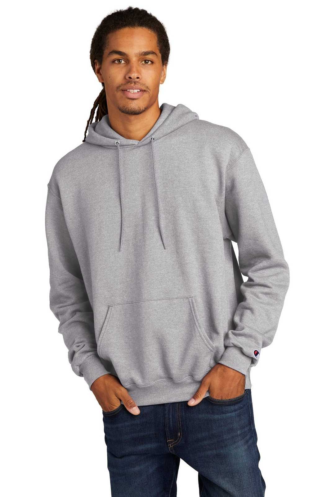 Champion S700 Powerblend Pullover Hoodie - Light Steel - HIT a Double - 1