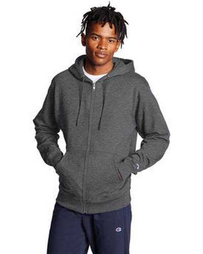 Champion S800 Adult Powerblend Full-Zip Hooded Sweatshirt - Charcoal Heather - HIT a Double