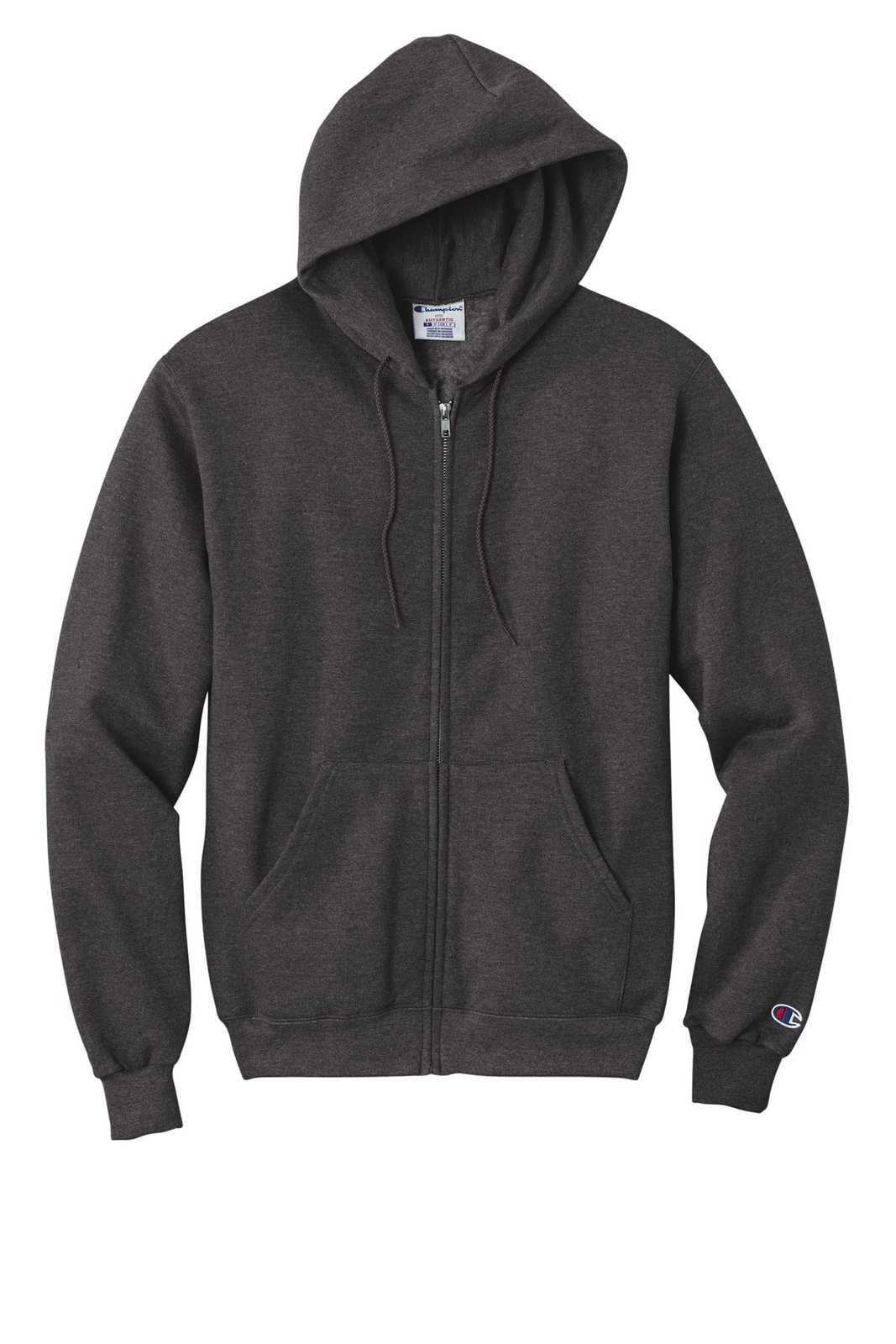 Champion S800 Powerblend Full-Zip Hoodie - Charcoal Heather - HIT a Double - 2