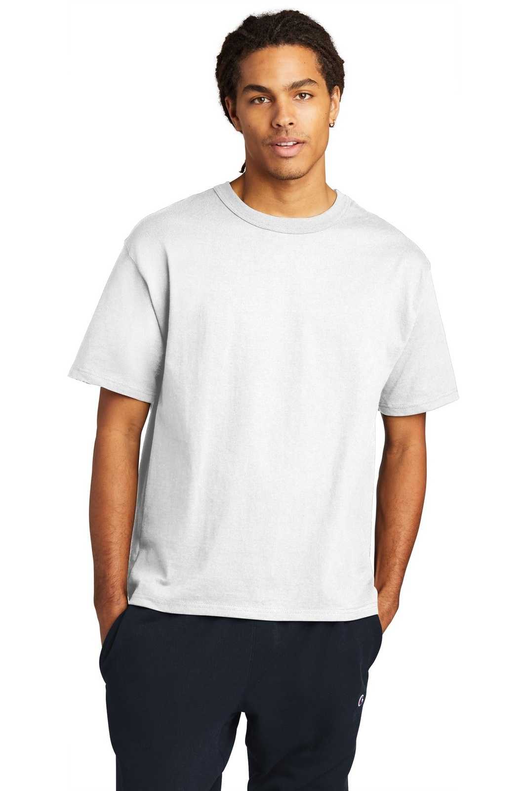 Champion T105 Heritage 7-oz Jersey Tee - White - HIT a Double - 1