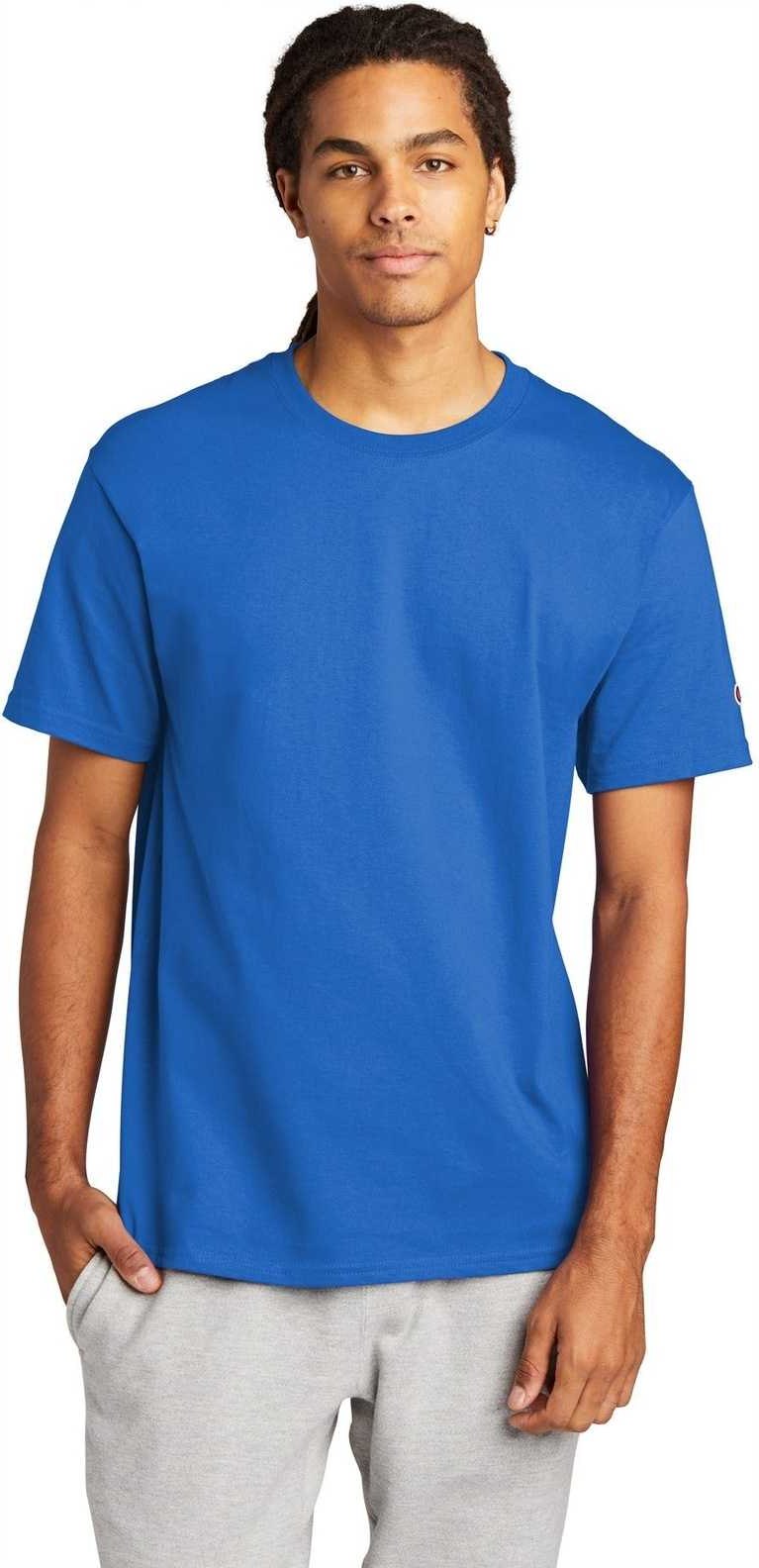 Champion T425 Heritage 6-oz Jersey Tee - Athletic Royal - HIT a Double - 1