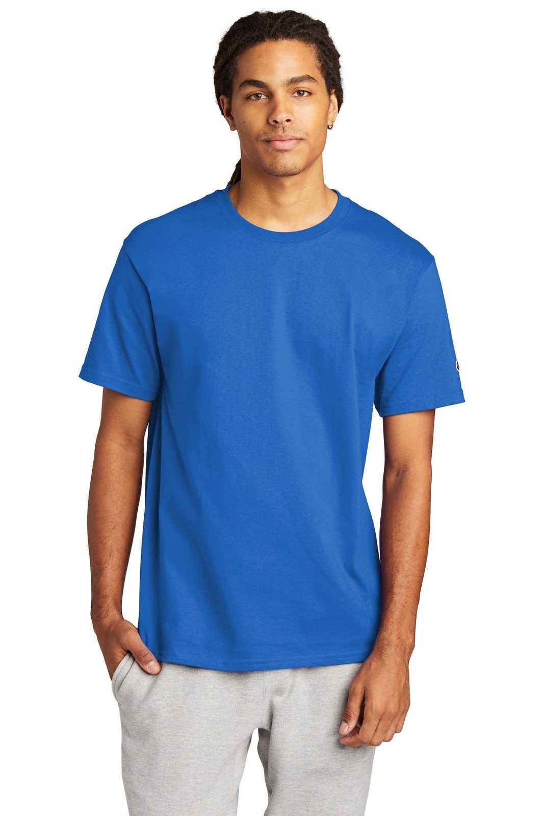 Champion T425 Heritage 6-oz Jersey Tee - Athletic Royal - HIT a Double - 1