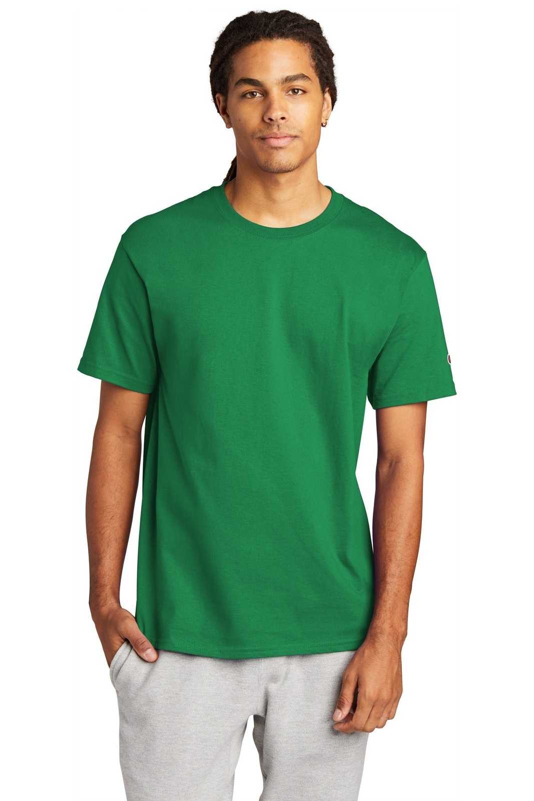 Champion T425 Heritage 6-oz Jersey Tee - Kelly Green - HIT a Double - 1