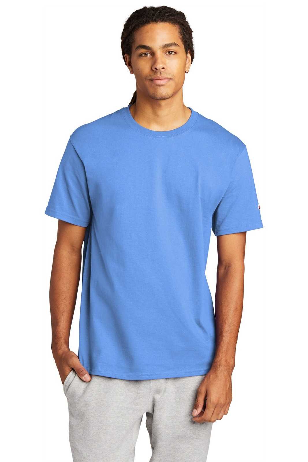 Champion T425 Heritage 6-oz Jersey Tee - Light Blue - HIT a Double - 1