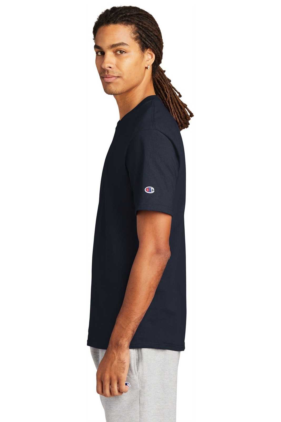 Champion T425 Heritage 6-oz Jersey Tee - Navy - HIT a Double