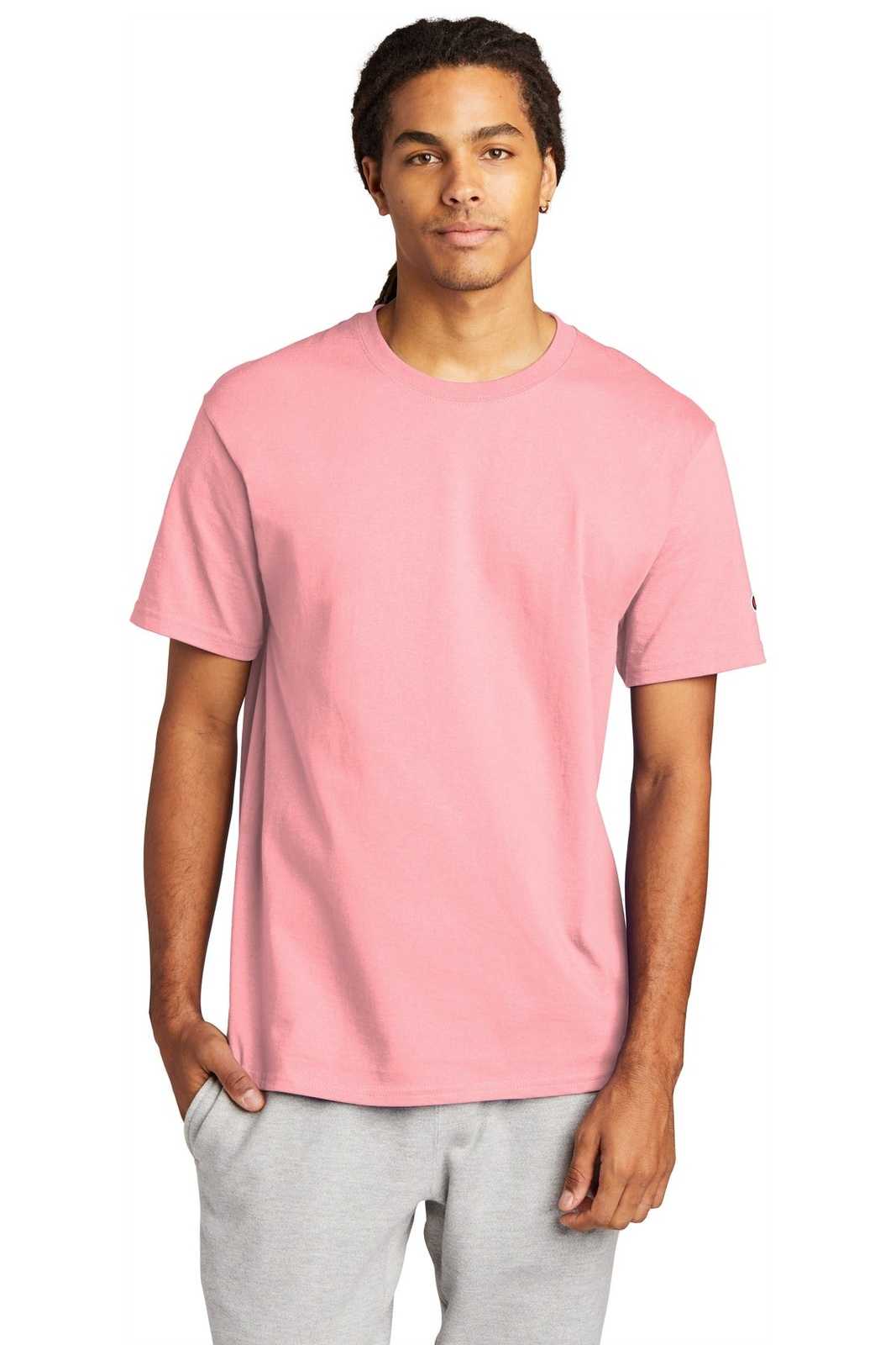 Champion T425 Heritage 6-oz Jersey Tee - Pink Candy - HIT a Double - 1