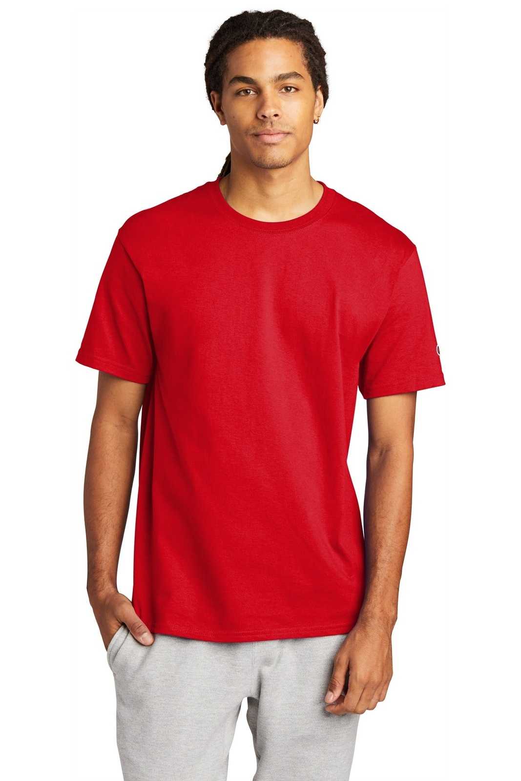 Champion T425 Heritage 6-oz Jersey Tee - Red - HIT a Double