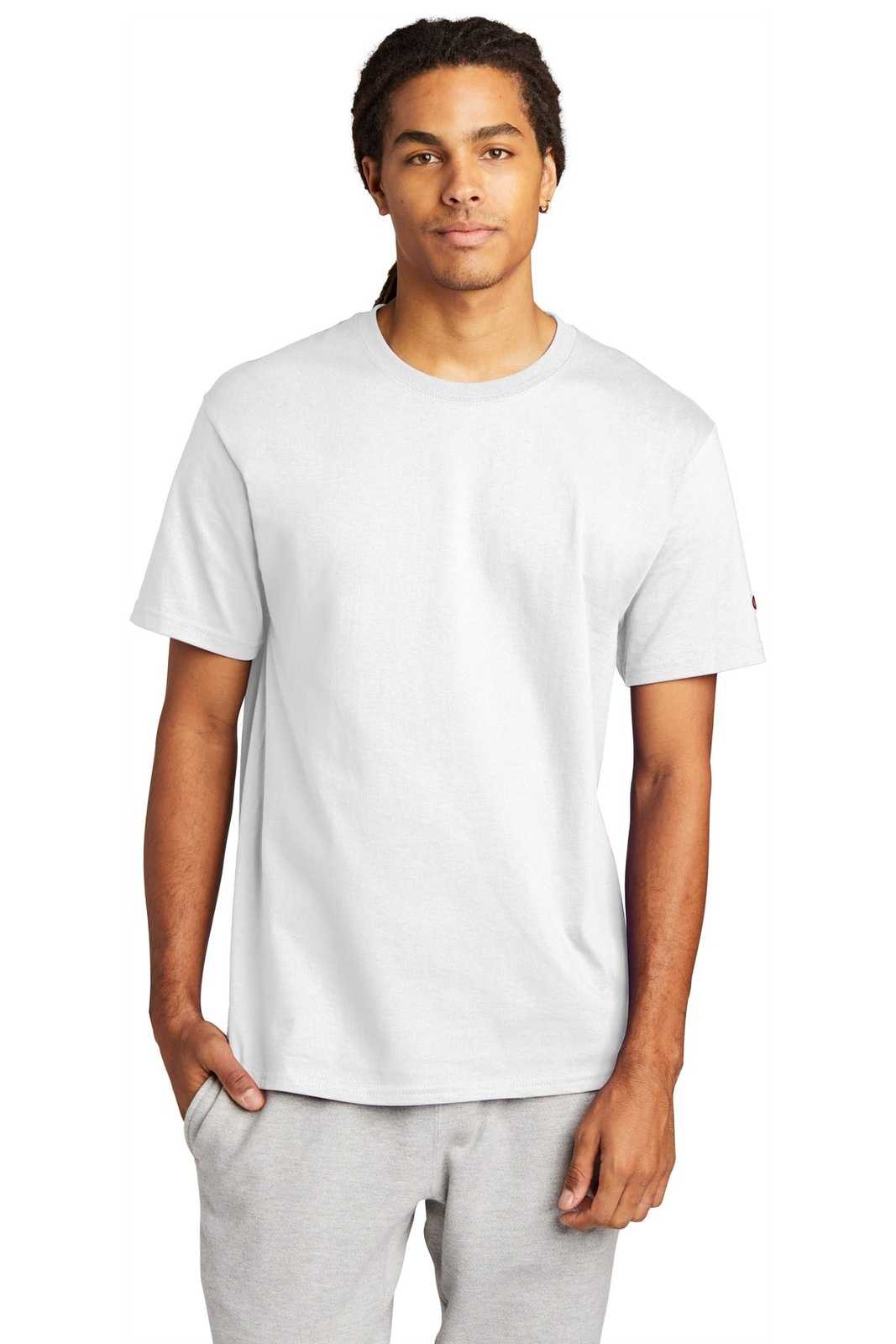 Champion T425 Heritage 6-oz Jersey Tee - White - HIT a Double