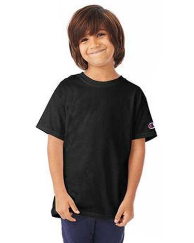 Champion T435 Youth 61 oz Short-Sleeve T-Shirt - Black - HIT a Double