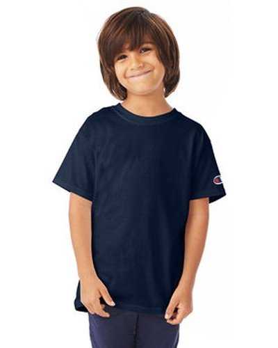 Champion T435 Youth 61 oz Short-Sleeve T-Shirt - Navy - HIT a Double