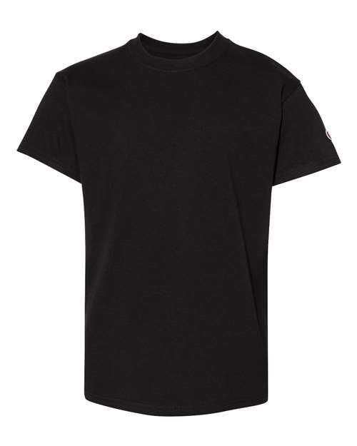 Champion T435 Youth Short Sleeve Tagless T-Shirt - Black - HIT a Double