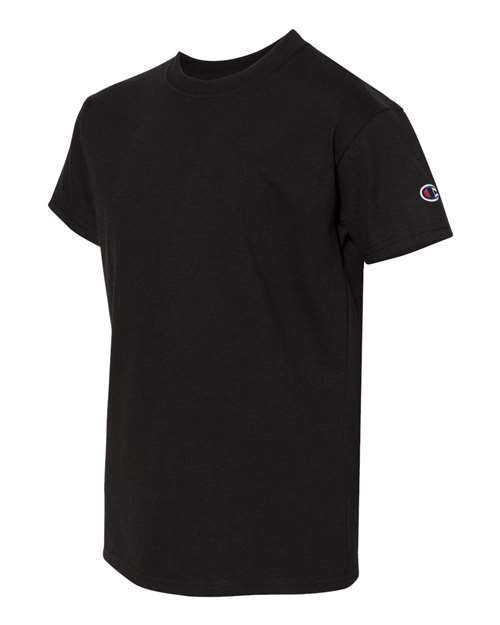 Champion T435 Youth Short Sleeve Tagless T-Shirt - Black - HIT a Double