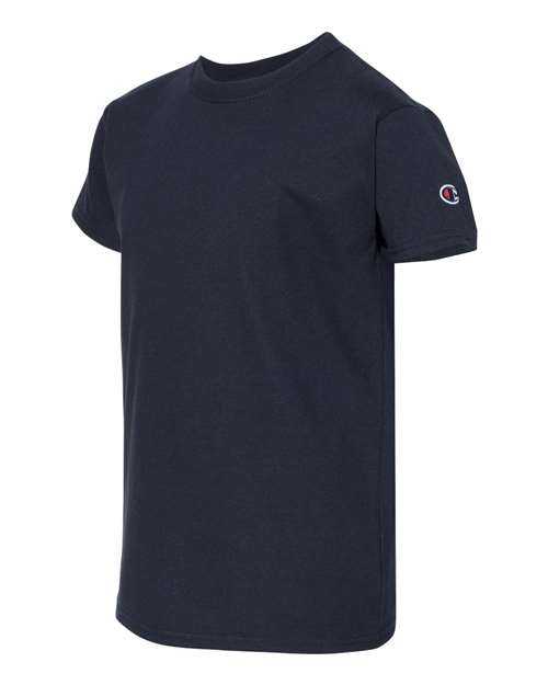 Champion T435 Youth Short Sleeve Tagless T-Shirt - Navy - HIT a Double