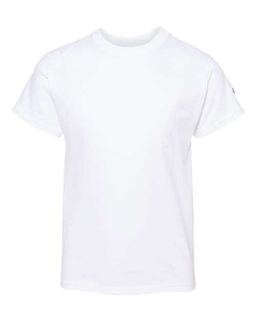 Champion T435 Youth Short Sleeve Tagless T-Shirt - White - HIT a Double
