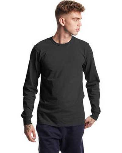 Champion T453 Unisex Heritage Long-Sleeve T-Shirt - Black - HIT a Double