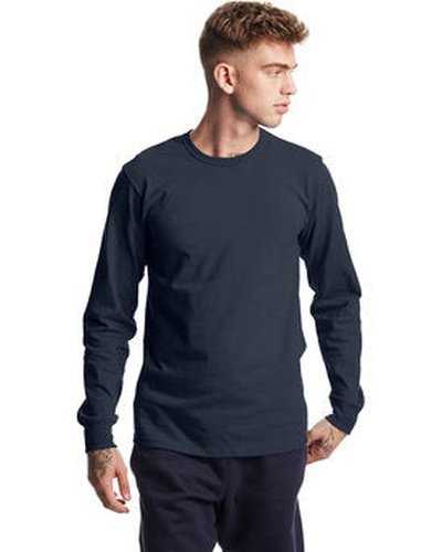 Champion T453 Unisex Heritage Long-Sleeve T-Shirt - Navy - HIT a Double