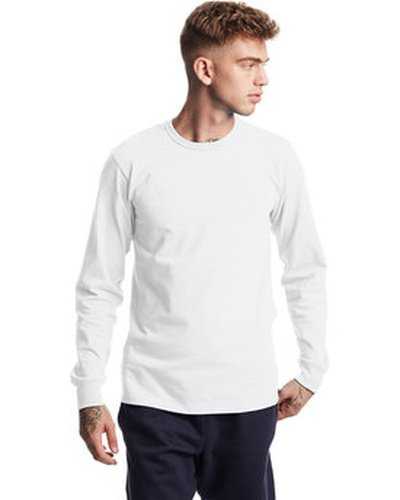 Champion T453 Unisex Heritage Long-Sleeve T-Shirt - White - HIT a Double